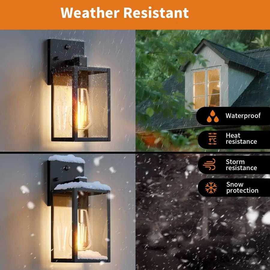 Dusk to Dawn Exterior Wall Mount Outdoor Lantern Light