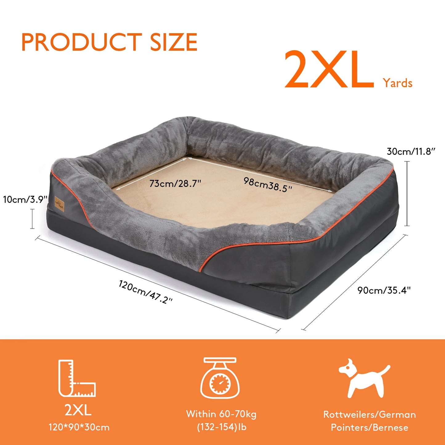 Bingopaw Dog Bed Anti Allergy Fleece Removable Washable Waterproof Cover