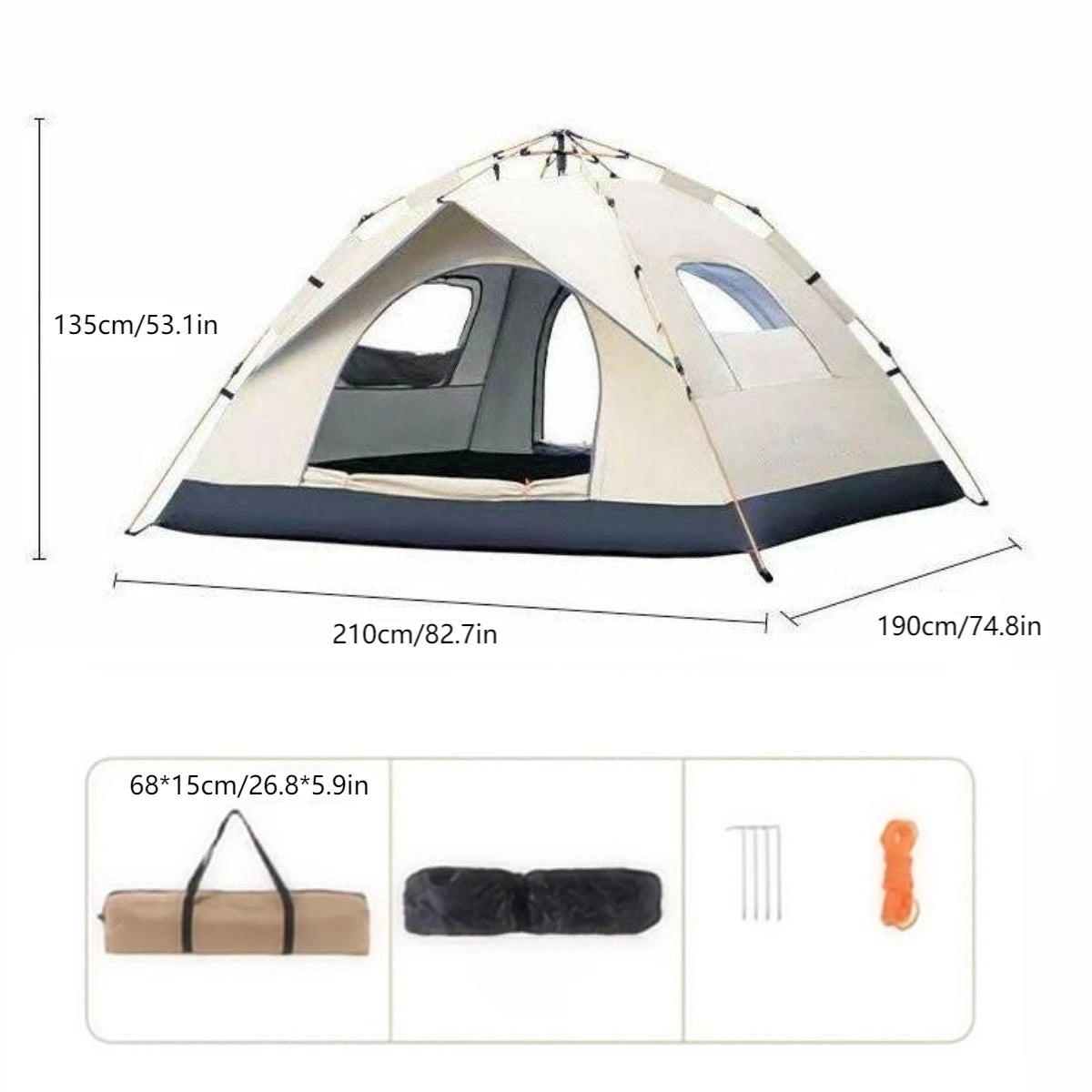 Pakicetus Outdoor Quick Open Camping Tent