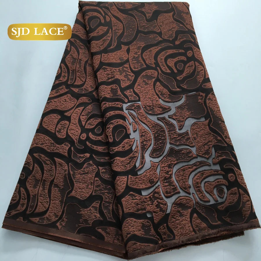 SJD LACA Nigerian Brocade Lace Damask Fabric For Women Dresses