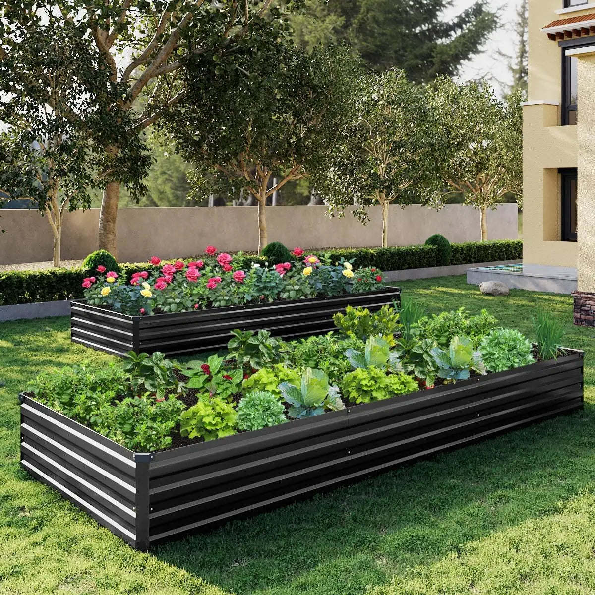 Galvanized Steel Raised Garden Bed Kit 2-Pack