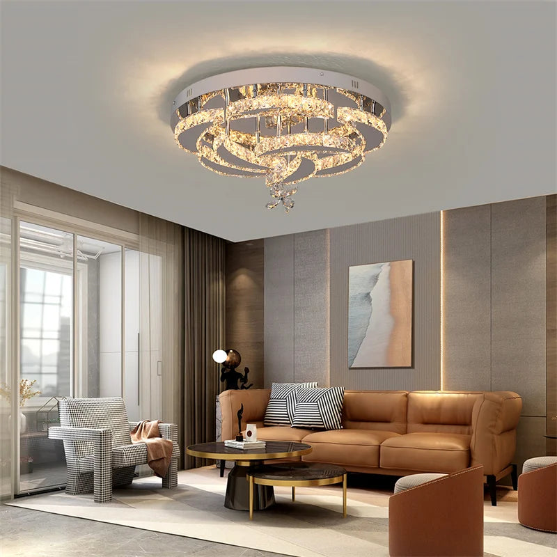 GreeLustr Crystal LED Ceiling Chandelier For Living Dining Room
