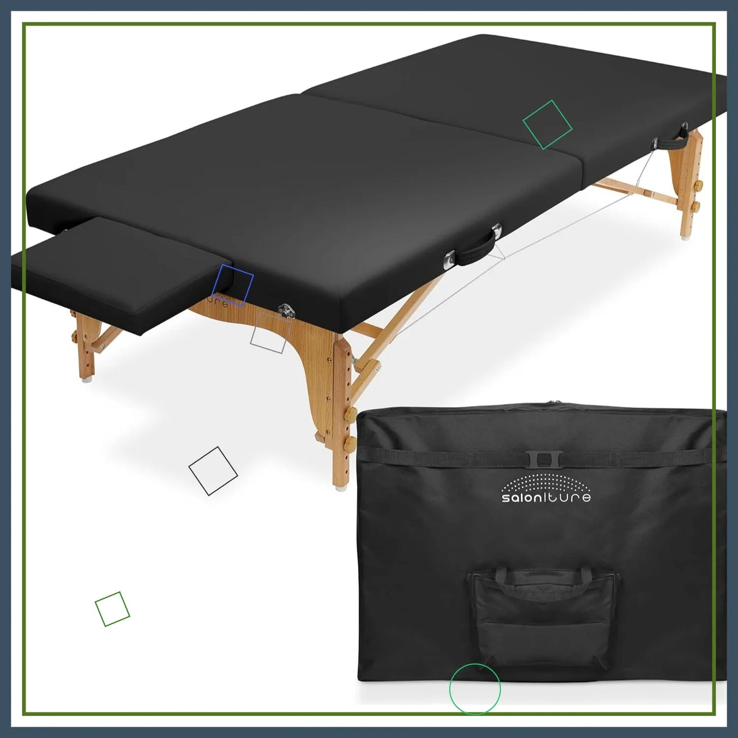 Portable Massage Table With Low Ground Platform High Density Foam