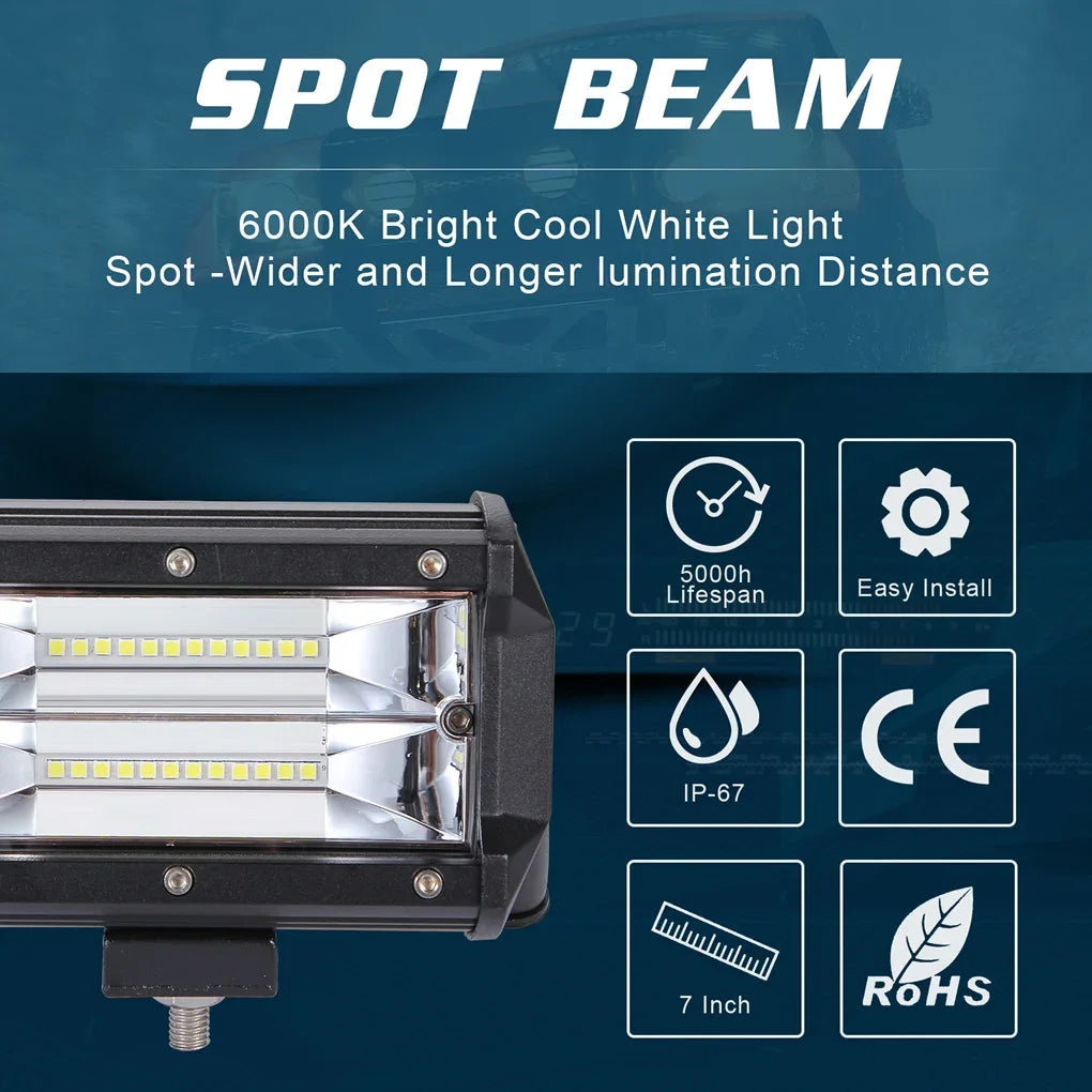 AUCD 4-Pack LED Flood Lights 12-24V for Vehicles and Boats