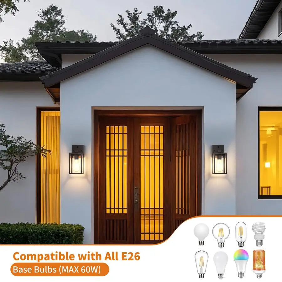 Dusk to Dawn Exterior Wall Mount Outdoor Lantern Light