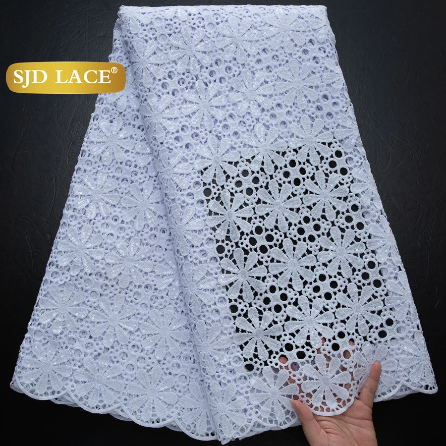 SJD African Guipure Cord Lace Fabric For Women Dresses