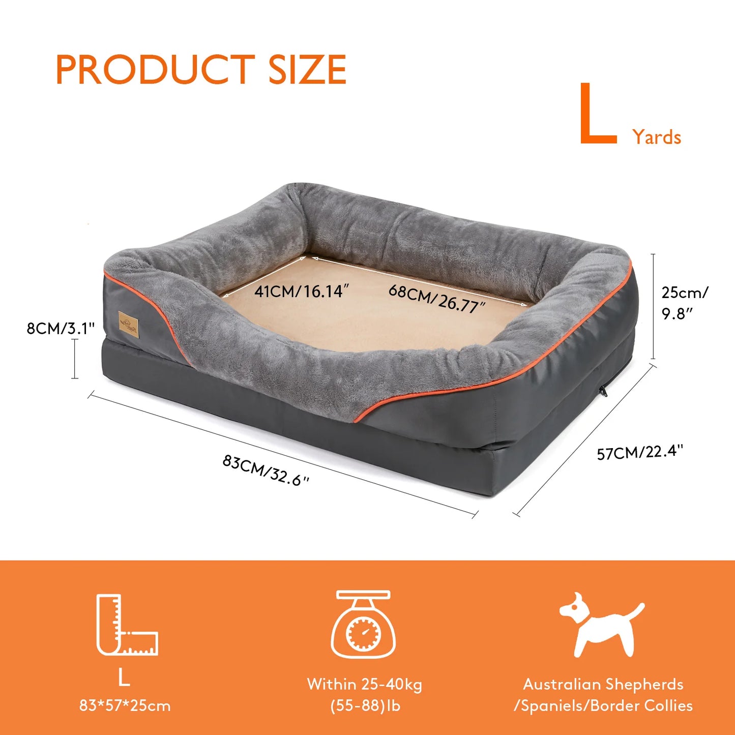 Bingopaw Dog Bed Anti Allergy Fleece Removable Washable Waterproof Cover