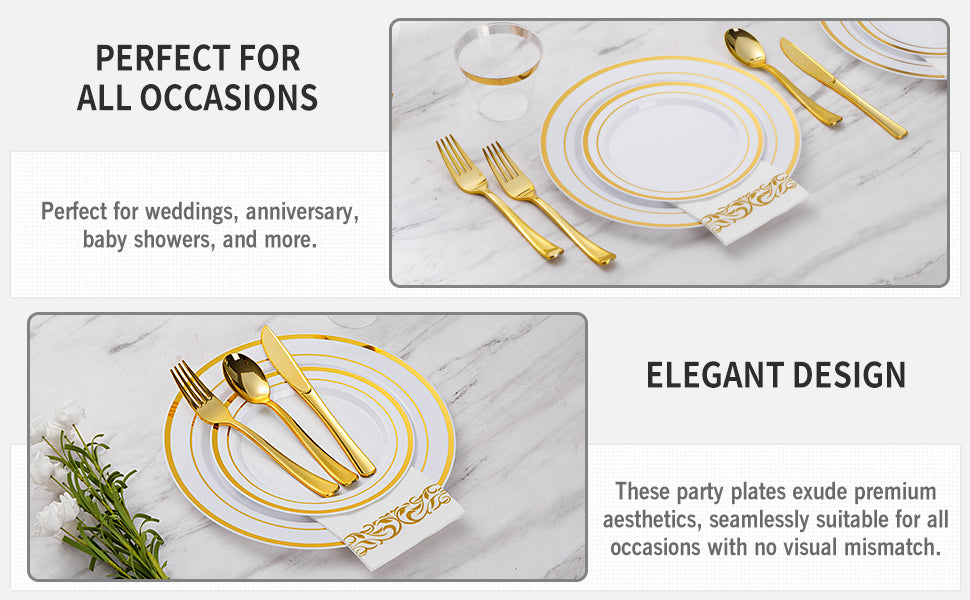 None Disposable Dinnerware Set For Party 700 Piece